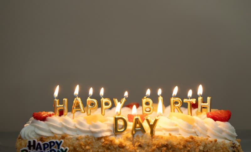 Birthday cake with candles